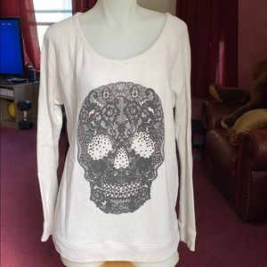 Express skull lace sweater